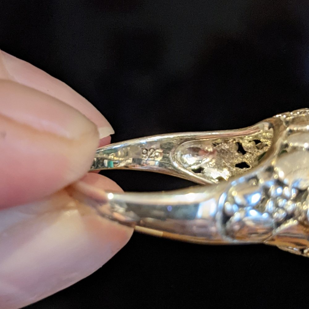 Natural Kingman Turquoise .925 silver ring, size 8 - Picture 9 of 12